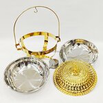 Round Hanging Chafing Dish Set Manufacturer - Hot Sale Stainless Steel and Gold Buffet Stove for Hot Pot Food Warming Set