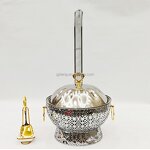 Stainless Steel Luxury Chafing Dish Manufacturer - Arabic Unique Design Hotel Banquet 8.0L for Catering Buffet with Hanging Lid