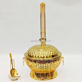 Gold Chafing Dish Manufacturer - Hot Sale Luxury 8L Buffet Set for Hotels Catering Events New Design Hanging Fuel Heating
