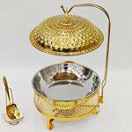 Golden Buffet Set Manufacturer - Factory Supplies Diamond Suspender Lace Furnace With Hanger Food Warmer Chafing Dish with Hanging Lid