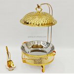 Golden Buffet Set Manufacturer - Factory Supplies Diamond Suspender Lace Furnace With Hanger Food Warmer Chafing Dish with Hanging Lid