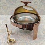 Rose Gold Chafing Dish Manufacturer - Hotel & Party Food Warmer Luxury Display Stainless Steel Round Unique for Catering