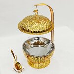 Gold Chafing Dish Manufacturer - Hot Sale Luxury 8L Buffet Set for Hotels Catering Events New Design Hanging Fuel Heating