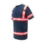 Reflective Safety T-Shirt Manufacturer - ANSI Standard Short Sleeve Work Wear for Construction Engineers Navy SS-05