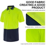 Hi Vis Polo Shirt Manufacturer - with LED Flash Short Sleeve Safety Camisas Orange Green Reflective Customizable Logo FG-18S