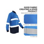 Hi Viz Safety Polo Shirt Manufacturer - 100% Polyester Blue with LED Flash Reflective for Mining & Construction WP-01L