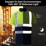 Hi Vis Polo Shirt Manufacturer - Work Wear with LED Flash Short Sleeve Safety Camisas Orange Green Reflective FG-01S
