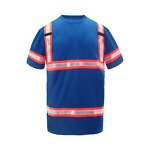 Reflective Safety T-Shirt Manufacturer - ANSI Standard Breathable Quick Dry Short Sleeve Work Wear for Construction Blue SS-05
