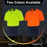 Hi Vis Polo Shirt Manufacturer - with LED Flash Short Sleeve Safety Camisas Orange Green Reflective Customizable Logo FG-18S