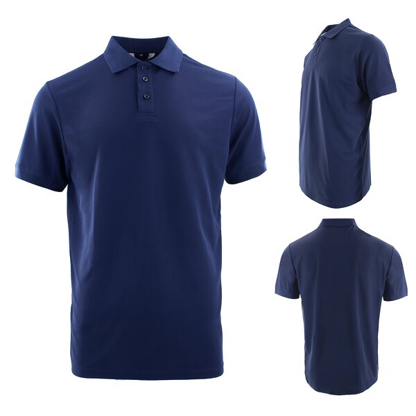 Men's Polo Shirt Manufacturer - 100% Polyester Knitted Short Sleeve Fine Pique Fabric Breathable Fitness Logo Print Unisex