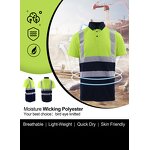 Hi Vis Polo Shirt Manufacturer - Work Wear with LED Flash Short Sleeve Safety Camisas Orange Green Reflective FG-01S