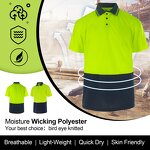Hi Vis Polo Shirt Manufacturer - with LED Flash Short Sleeve Safety Camisas Orange Green Reflective Customizable Logo FG-18S