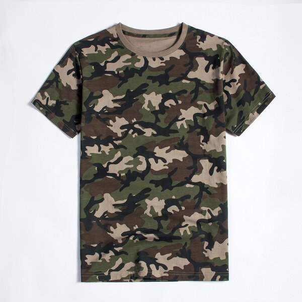 Men's Camo T-Shirt Manufacturer - Outdoor Lightweight Round Neck Tactical Short-sleeved Camouflage Uniform