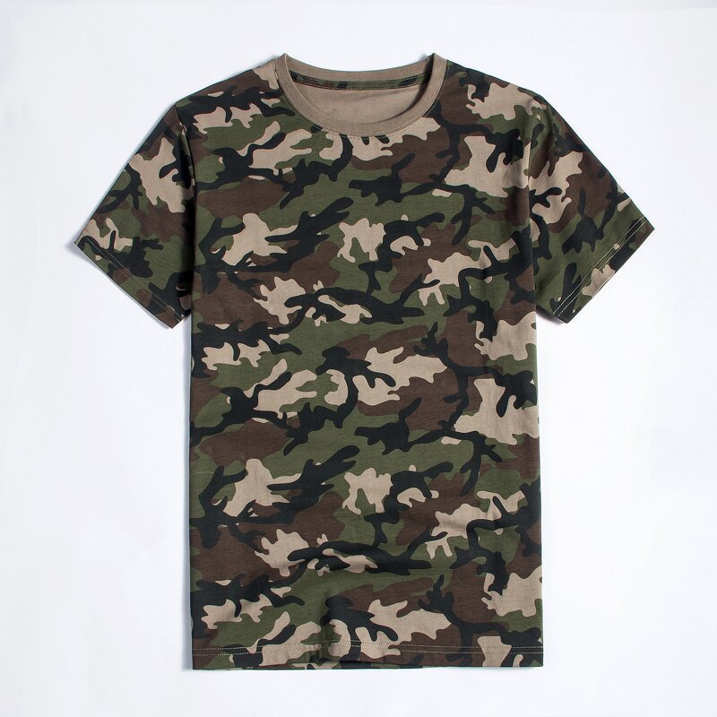 Men's Camo T-Shirt Manufacturer - Outdoor Lightweight Round Neck Tactical Short-sleeved Camouflage Uniform