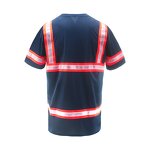 Reflective Safety T-Shirt Manufacturer - ANSI Standard Short Sleeve Work Wear for Construction Engineers Navy SS-05