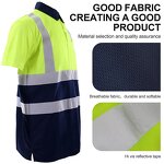 Hi Vis Polo Shirt Manufacturer - Work Wear with LED Flash Short Sleeve Safety Camisas Orange Green Reflective FG-01S