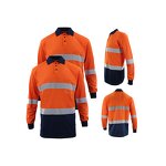 Hi Viz Safety Polo Shirt Manufacturer - 100% Polyester Blue with LED Flash Reflective for Mining & Construction WP-01L