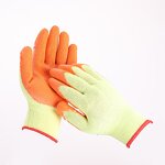 Safety Work Glove Manufacturer - Cotton Yarn Latex Wrinkled Coated Dipped for Gardening Household Construction