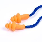 Silicone Ear Plugs Manufacturer - GI Orange Three Flange Shape Waterproof Soundproof Eco Friendly with String
