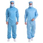 ESD Coverall Clothes Manufacturer - Cleanroom Working Lint Free Washable Pink White Blue Yellow Polyester Antistatic