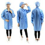ESD Garment Manufacturer - GI Wholesales Unisex Dust Proof Suit Straight Collar Zipper Reusable Cleanroom Clothes Lab Smock