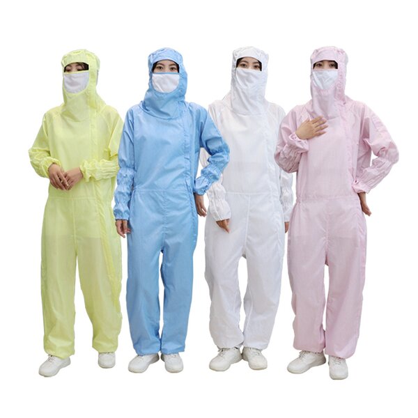 Antistatic ESD Apron Manufacturer - GI Wholesales Stripe Dustproof Adjustable Side Access Cleanroom Coverall