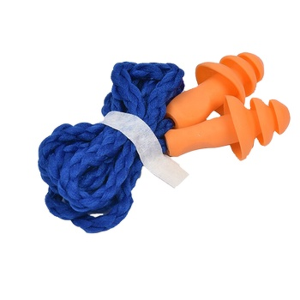 Silicone Ear Plugs Manufacturer - GI Orange Three Flange Shape Waterproof Soundproof Eco Friendly with String