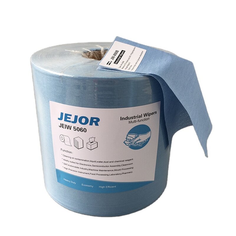Cleanroom Wipes Roll Manufacturer - GI Industrial Cleaning Heavy Duty Lint Free 70% Cellulose 30% Polypropylene Nonwoven Blue