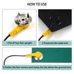 Antistatic Grounding Cord Manufacturer - GI Wholesales Star Claw Wire Table Mat Grounding Buckle Safe Dual Banana Jack