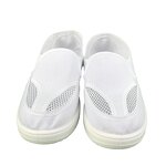 Cleanroom ESD Canvas Shoes Manufacturer - GI Cheap Price Washable Unisex Labor Working PU Sole White Dark Blue