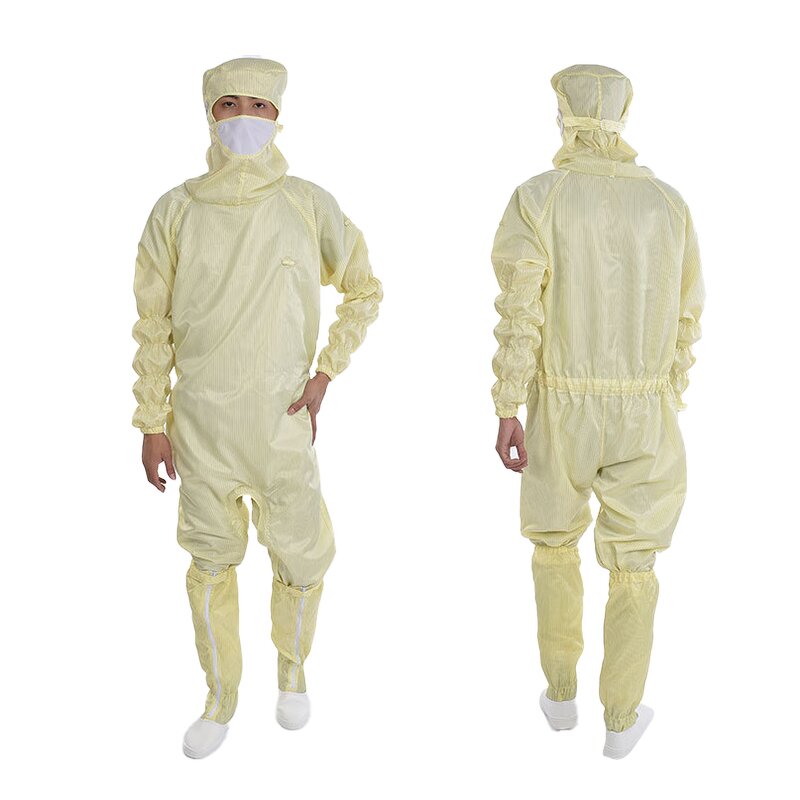 ESD Coveralls Manufacturer - GI Wholesales 5mm Stripe Reusable Anti-Static Dust-Free Antistatic for Cleanroom
