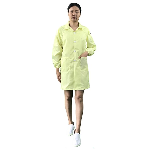 ESD Garment Manufacturer - GI Wholesales Unisex Dust Proof Suit Straight Collar Zipper Reusable Cleanroom Clothes Lab Smock