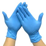 Disposable Nitrile Gloves Manufacturer - GI Wholesales Price Custom logo 12inch 100pcs Examination Work Powder Free Blue White