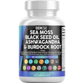Sea Moss Capsules Factory - GMP Custom Label Formula Complex with Turmeric Extract 95%