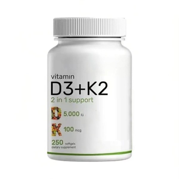 维生素D3 K2软胶囊源头工厂-GMP厂家代工维生素D3 K2 5000IU 100mcg含葵花籽油