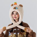 Plush Guinea Pig Hat Manufacturer - Qiqiaodou Autumn Winter Women's Warm Windproof Cute Cartoon Ear Cap