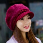 Women's Rabbit Hair Hat Manufacturer - Nunu Hat Winter Solid Color Duck Cap Warm Knit Wool Plush Mother