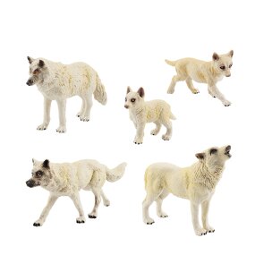 White Wolf Cub Model Manufacturer - Lelewu Simulation North American Static Roaring Walking Sand Table Decoration