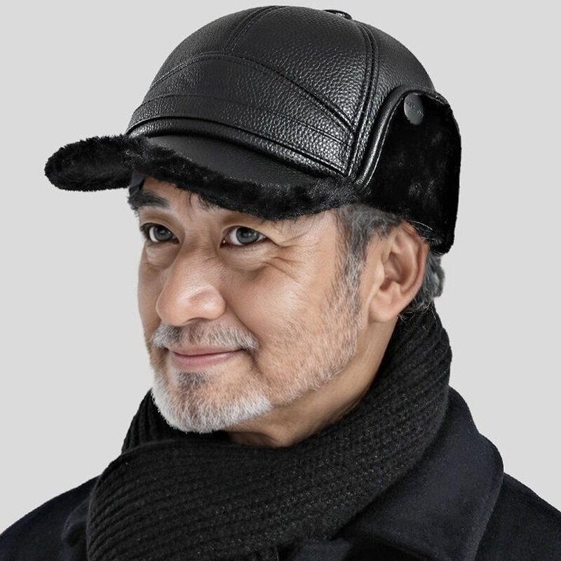 Manskin Hat Manufacturer - Nunu for Men Winter Season Ear Warm Old Dad Lei Feng Baseball Cap