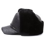 Men's Leather Hat Manufacturer - Nunu Human Winter Season Ear Warm Old Father Lei Feng Baseball Cap
