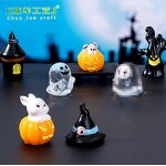 Halloween Resin Crafts Manufacturer - Wholesale Elf Mold Pumpkin Miniatures 3D Monster Crystal Ornaments