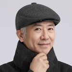 Men's Wool Cap Manufacturer - Nunu Human Front Dad Ear Warmers Winter Old Man Hat