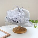 Linen Flower Sun Hat Manufacturer - Temperament Elegant Banquet Top Spring Autumn Solid Color Rolled Edge Women's Outdoor Basin Hat
