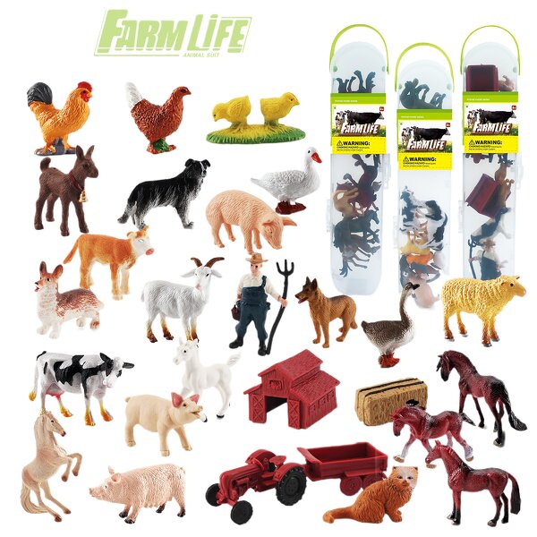 Farm Scene Model Storage Set Manufacturer - Lelewu Simulation Poultry Animal World Famous Baby Farmer Decoration