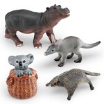Wild Animal Model Manufacturer - Lelewu Simulation Hippos Koala Anteater Flying Mouse Baby Decoration
