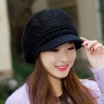 Women's Rabbit Hair Hat Manufacturer - Nunu Hat Winter Solid Color Duck Cap Warm Knit Wool Plush Mother