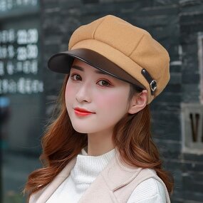 Winter Wool Cap Manufacturer - Nunu Star Octagon Adjustable Fashion Hat