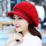 Women's Rabbit Hair Hat Manufacturer - Nunu Hat Winter Solid Color Duck Cap Warm Knit Wool Plush Mother