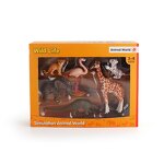 Wild Animal Model Gift Set Manufacturer - Lelewu Simulation Solid Giraffe Tiger Elephant Flamingo Decoration Box Set