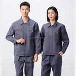 Construction Work Uniform Manufacturer - 100% Cotton 270g Thick Twill Breathable PPE Sets Knee-Length Design for Safety
